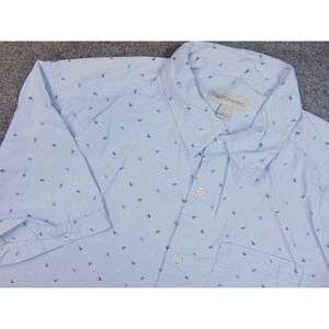 Tricots St Raphael Shirt Mens Large Light Blue Paisley Print Casual